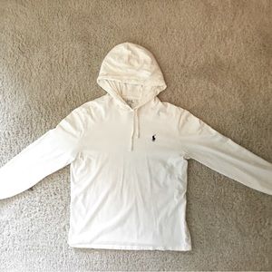 Polo hooded sweatshirt lightweight no stains